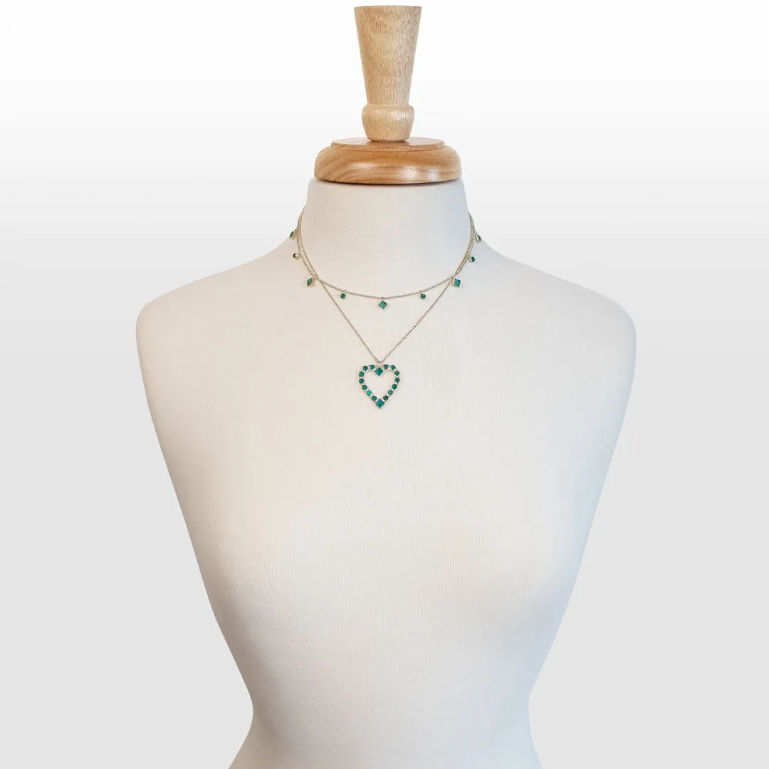 Keepsake - Turquoise and Sterling Silver Heart Charm Necklace