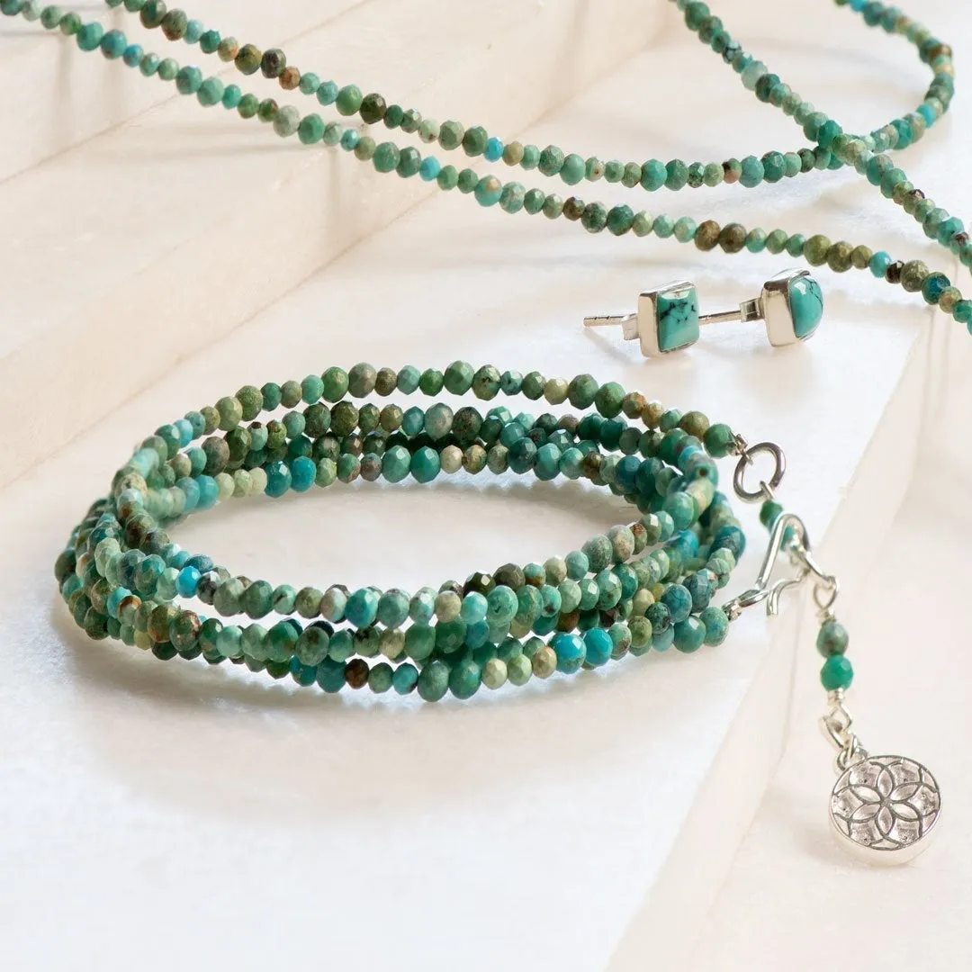 Keepsake - Turquoise and Sterling Silver Heart Charm Necklace