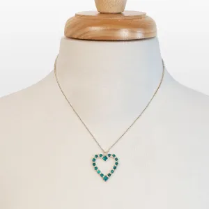 Keepsake - Turquoise and Sterling Silver Heart Charm Necklace
