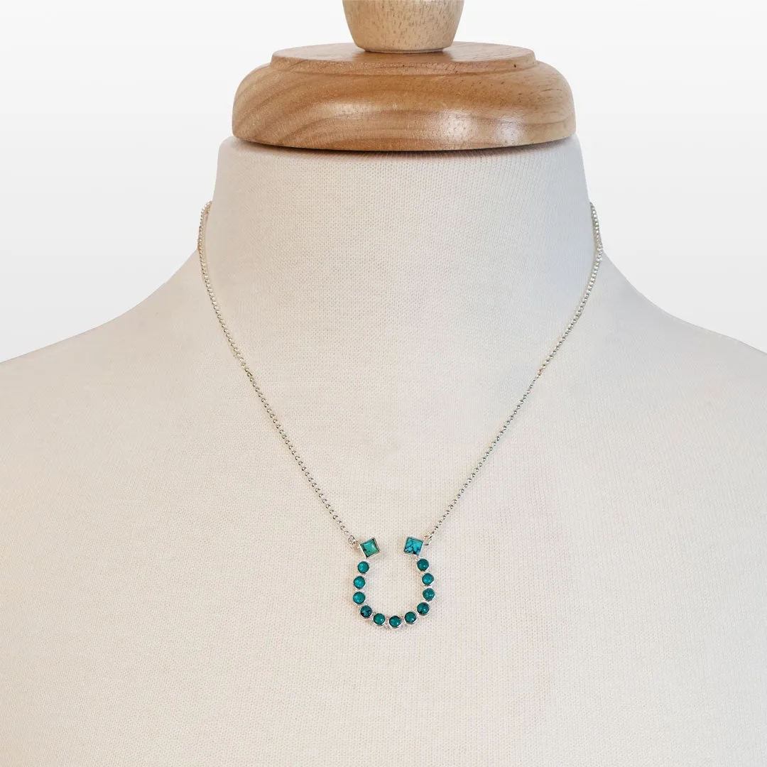 Keepsake - Turquoise and Sterling Silver Horseshoe Charm Necklace