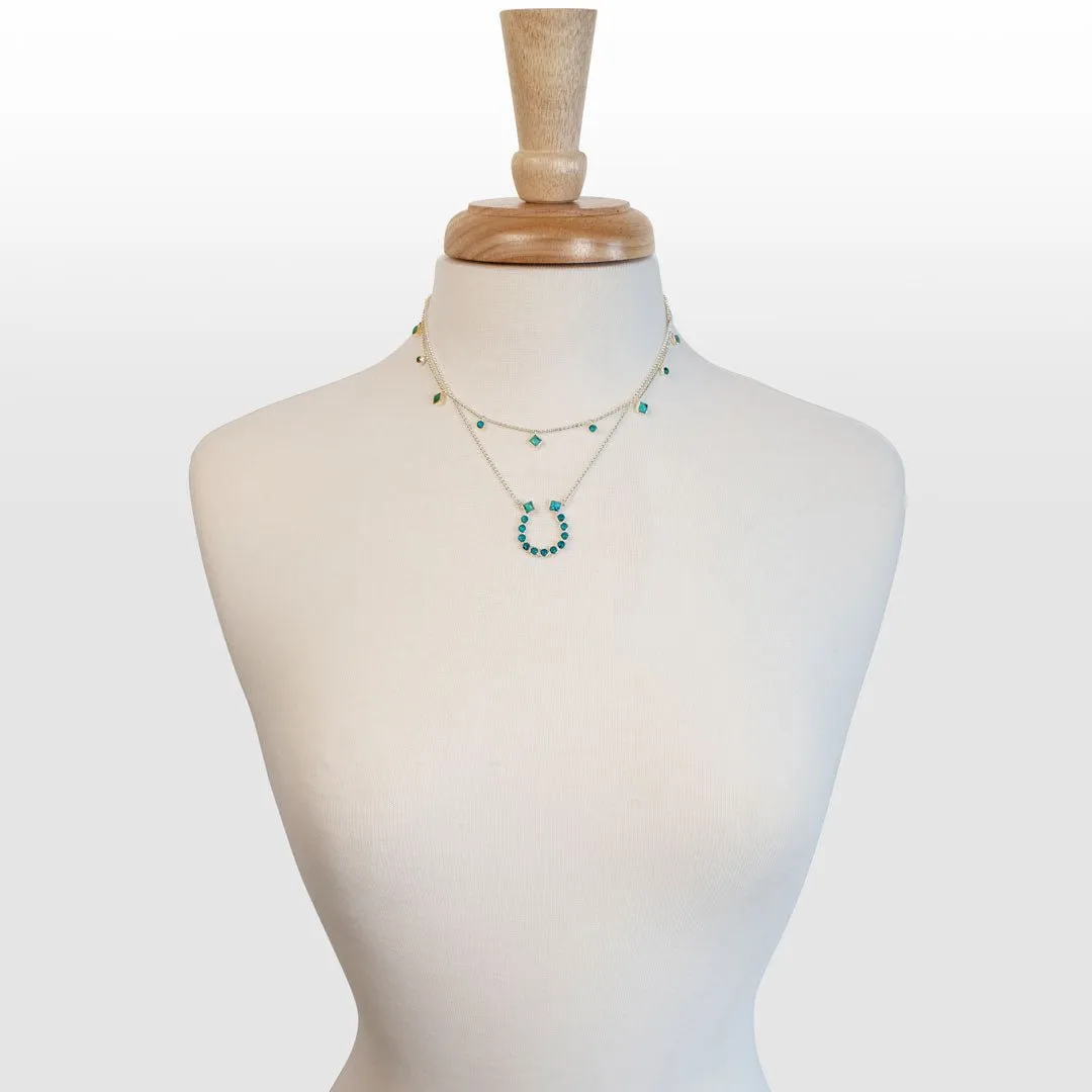 Keepsake - Turquoise and Sterling Silver Horseshoe Charm Necklace