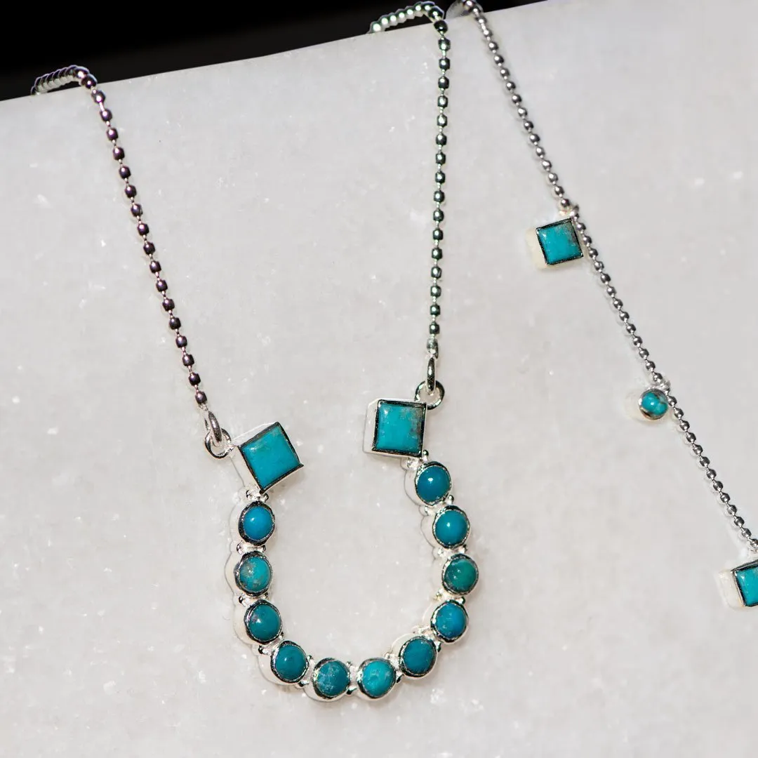 Keepsake - Turquoise and Sterling Silver Horseshoe Charm Necklace