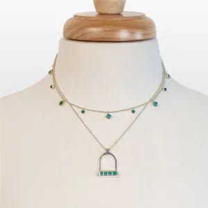 Keepsake - Turquoise and Sterling Silver Stirrup Charm Necklace