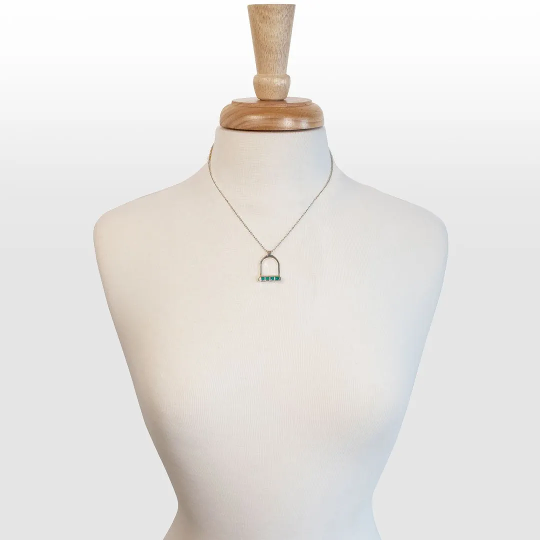 Keepsake - Turquoise and Sterling Silver Stirrup Charm Necklace
