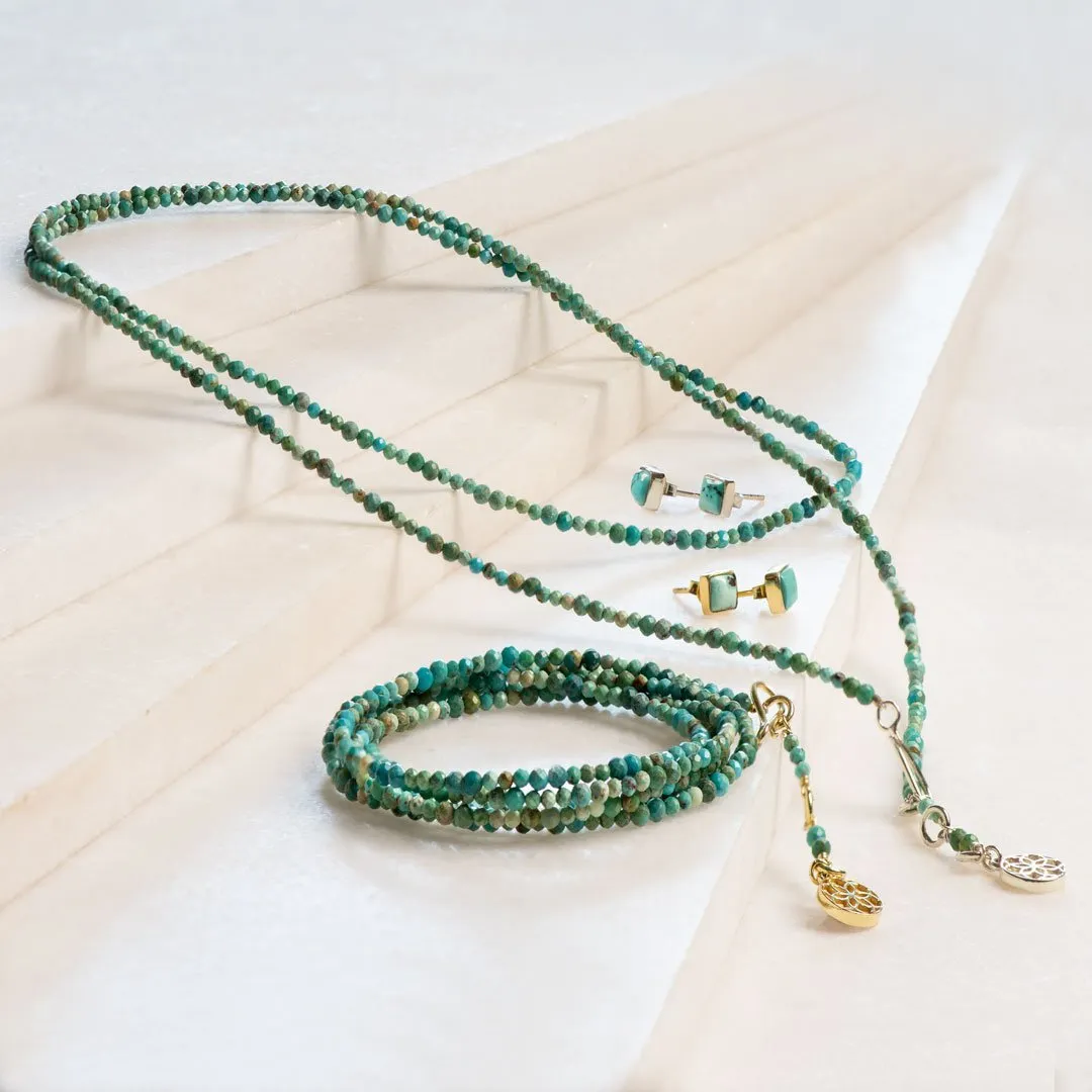 Keepsake - Turquoise and Sterling Silver Stirrup Charm Necklace