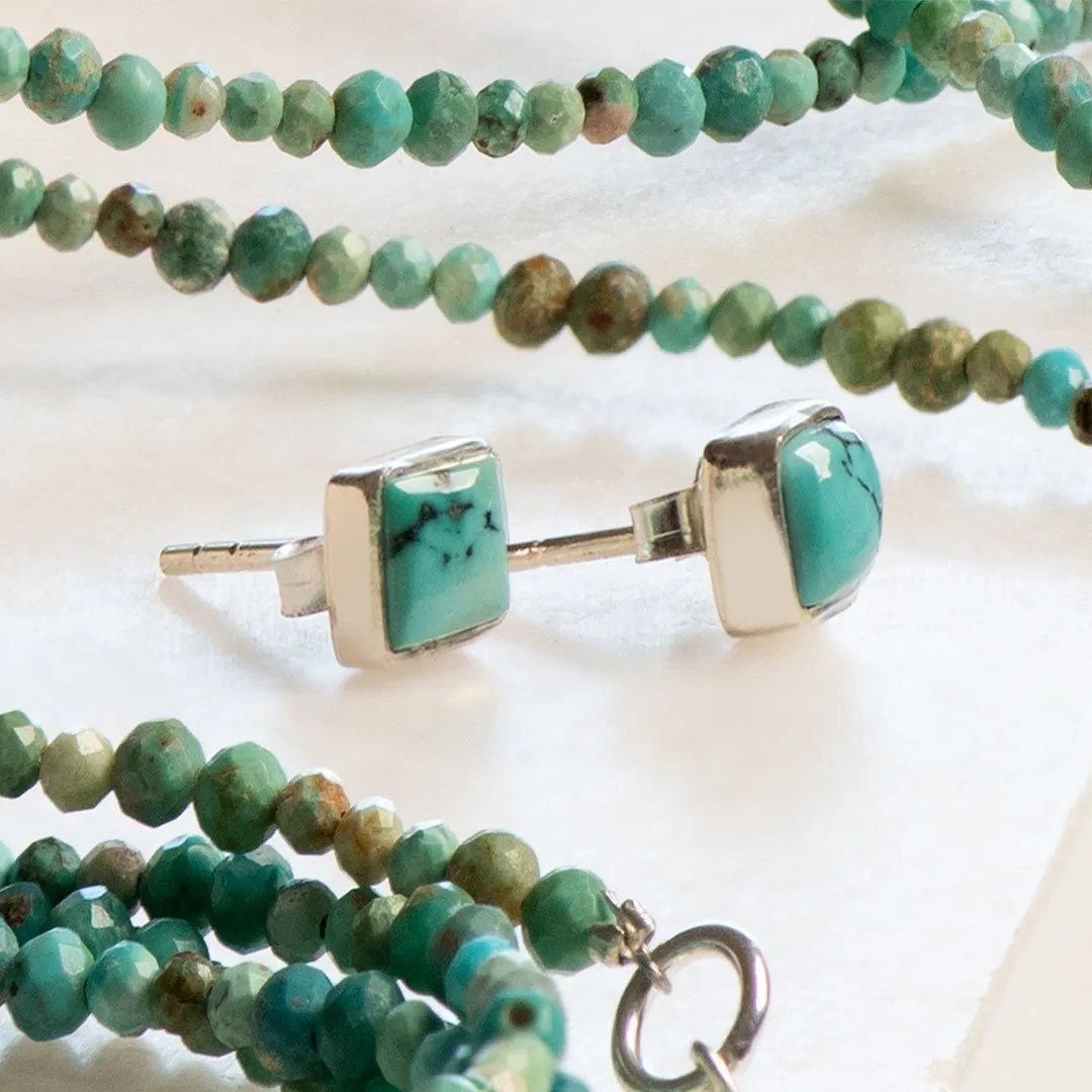 Keepsake - Turquoise and Sterling Silver Stirrup Charm Necklace