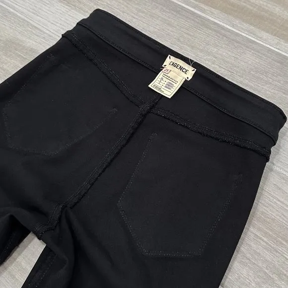 L’agence High-Rise Margot Metallic Coated Skinny Jean Black Cheetah Crackle Foil