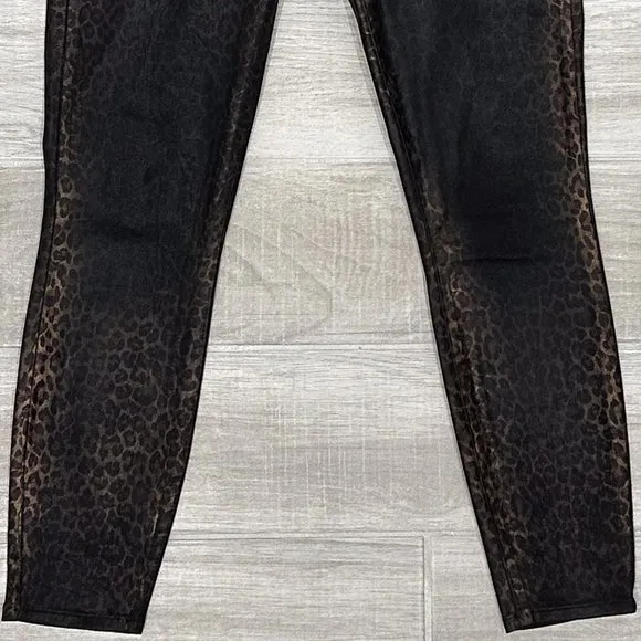 L’agence High-Rise Margot Metallic Coated Skinny Jean Black Cheetah Crackle Foil