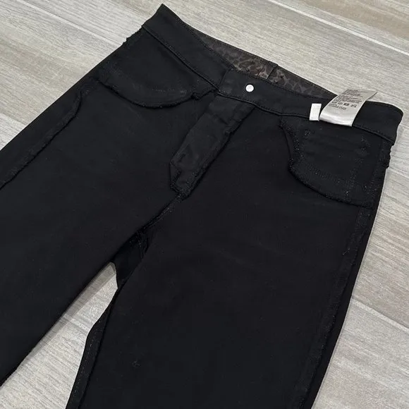 L’agence High-Rise Margot Metallic Coated Skinny Jean Black Cheetah Crackle Foil