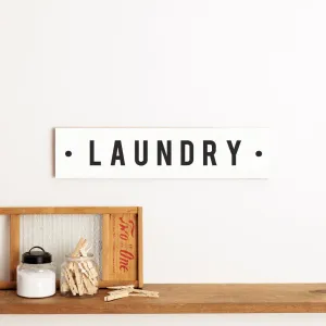Laundry White/Black Barn Wood Sign