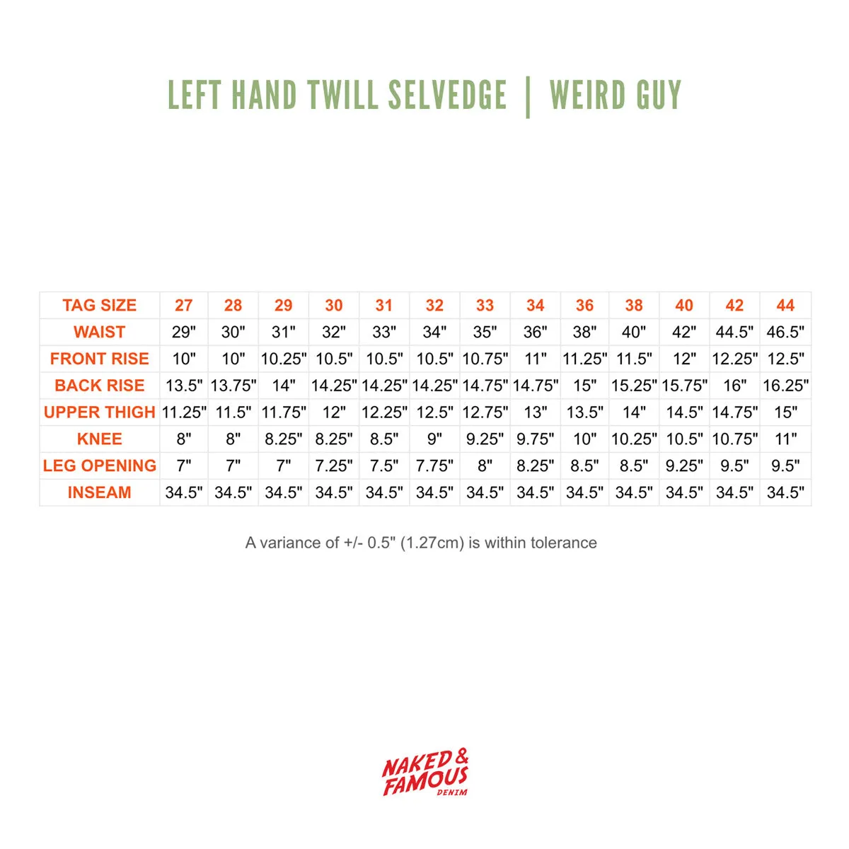 Left Hand Twill Selvedge |  Weird Guy