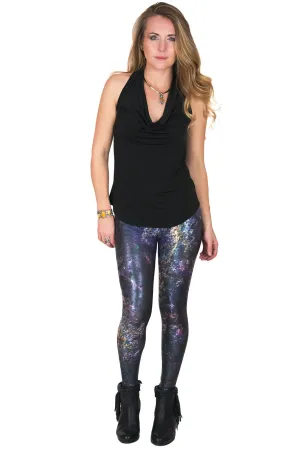 Leggings Foil - Colorful Printed Leggings-Hi Resolution NASA Satellite Image- Ghadamis