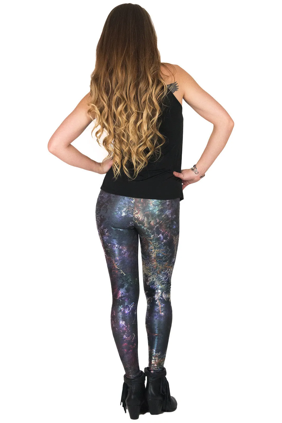 Leggings Foil - Colorful Printed Leggings-Hi Resolution NASA Satellite Image- Ghadamis