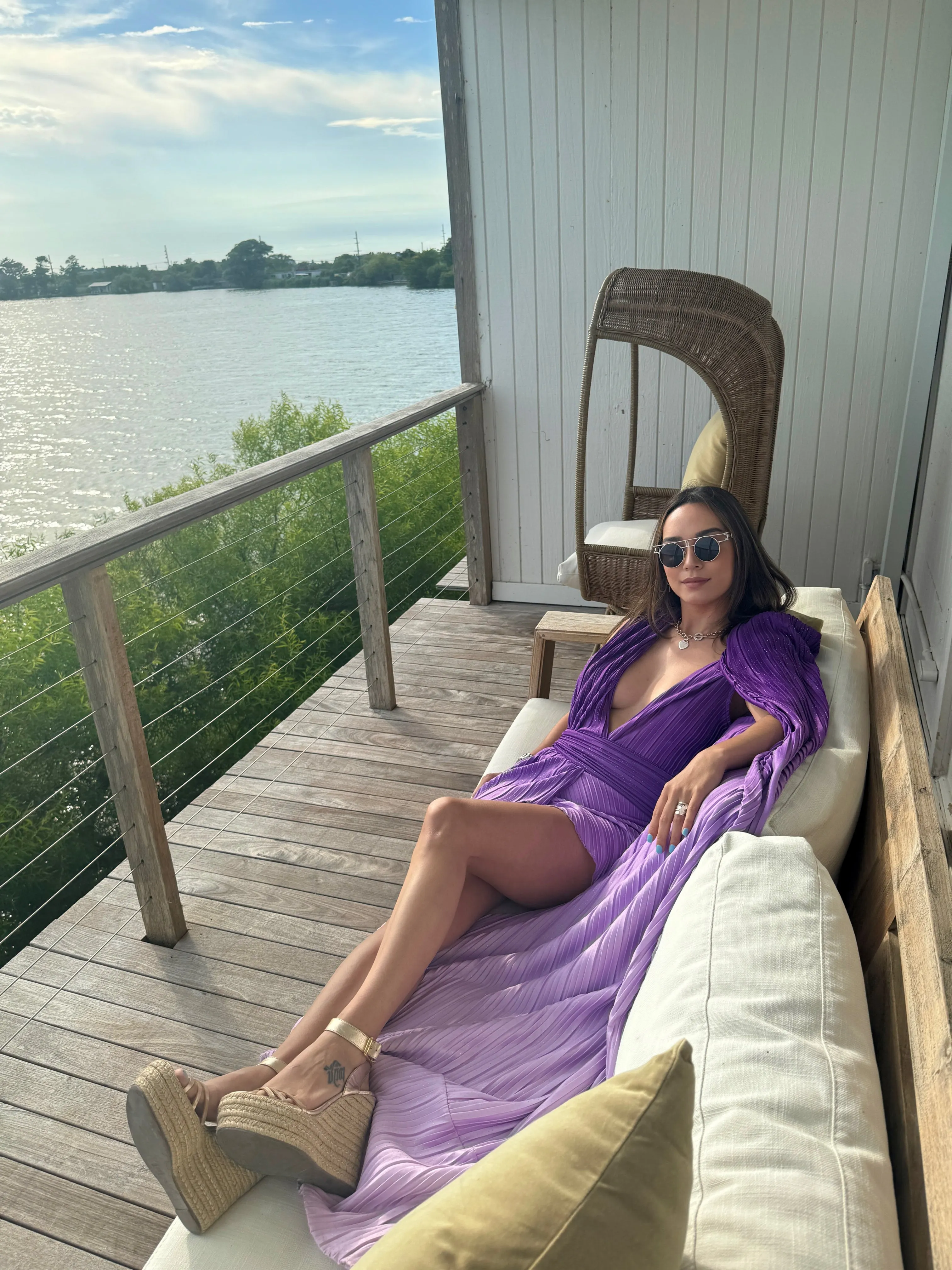 Lemuria 004  Bodysuit Ombre Purple Dress with Cape by Dani Watanabe