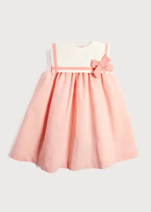 Linen Blend Trapeze Dress in Peach Orange (12mths-6yrs)