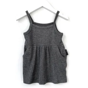 Little Bipsy Ribbed Tank Dress - Charcoal