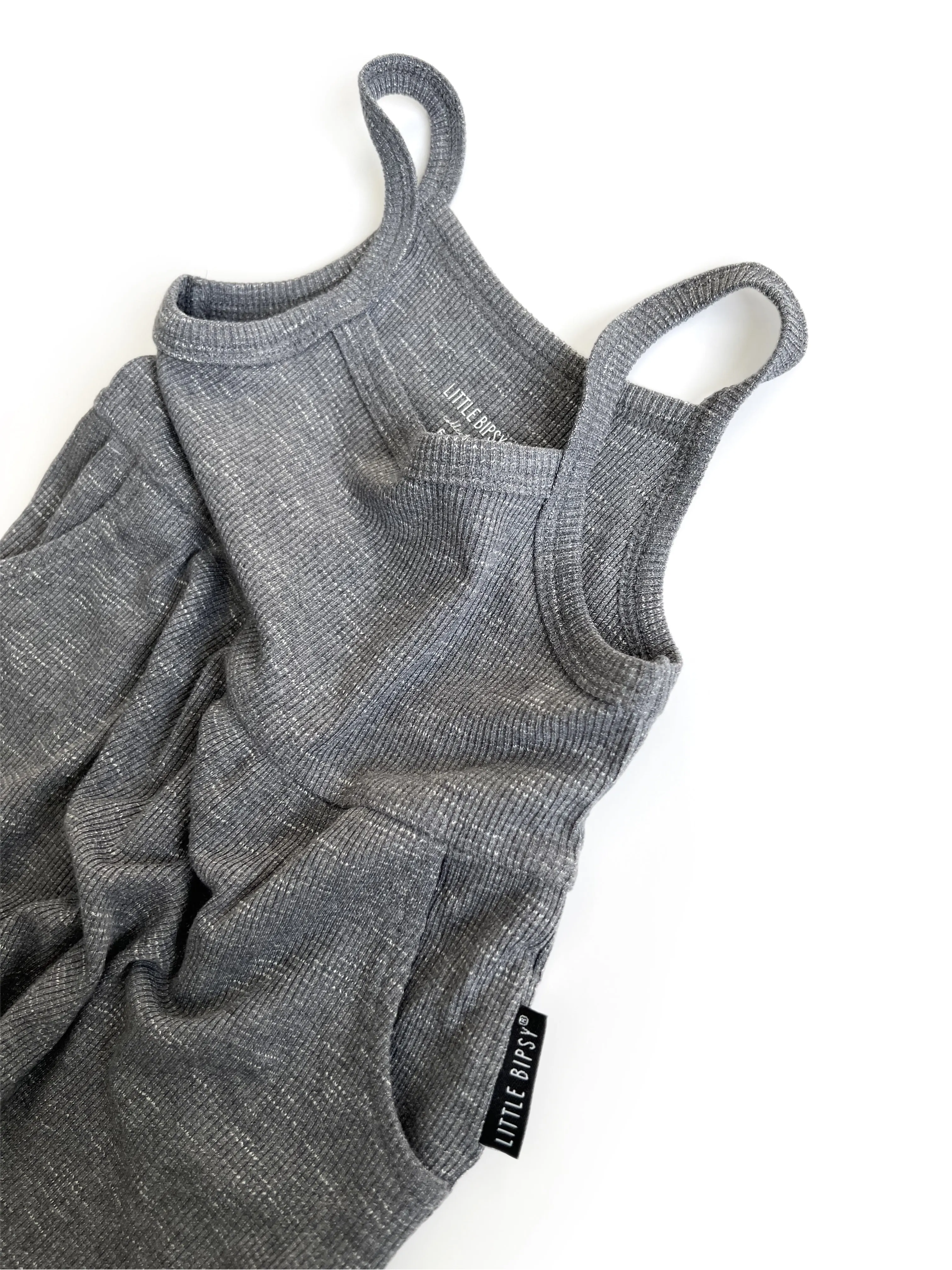 Little Bipsy Ribbed Tank Dress - Charcoal
