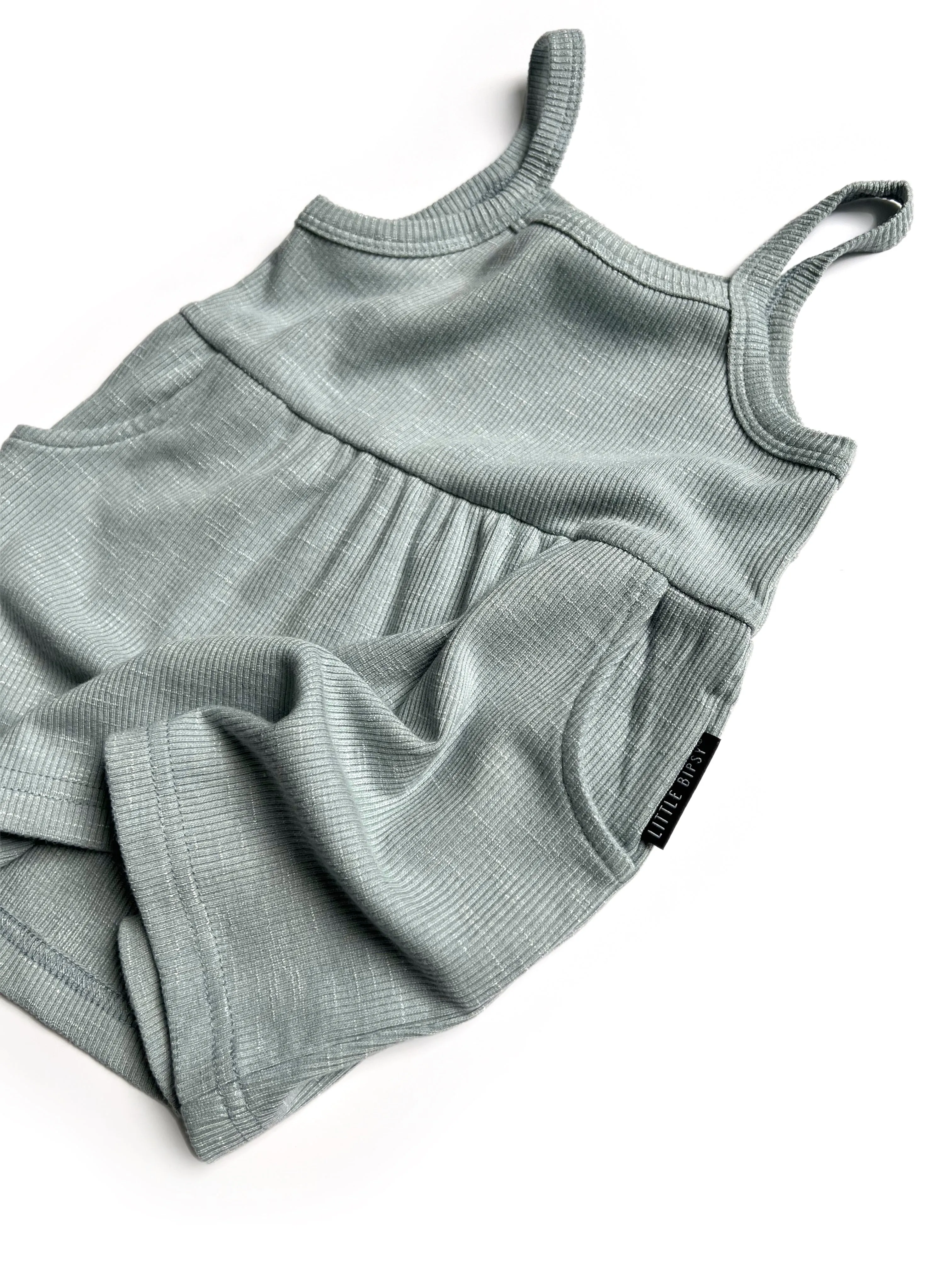 Little Bipsy Ribbed Tank Dress - Sea Side