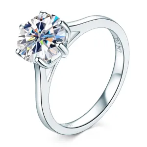 Luxury 4CT Round Cut Moissanite Ring for Women Sterling Sliver