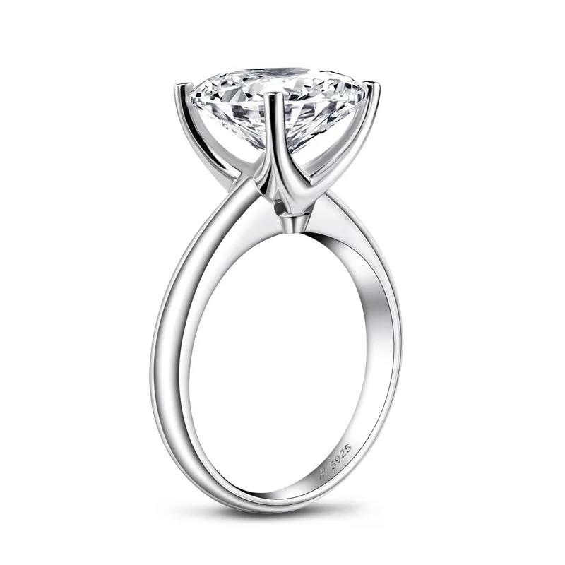 Luxury Princess Cut Moissanite Diamond Solitaire Ring