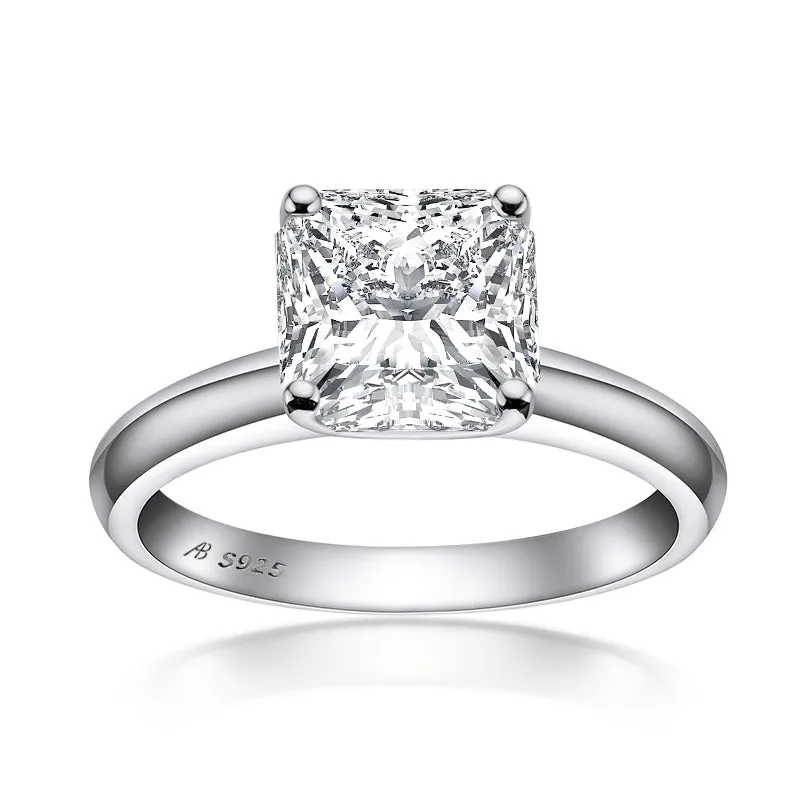 Luxury Princess Cut Moissanite Diamond Solitaire Ring