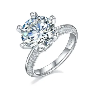 Luxury Six Claws 5.0ct Round Cut Moissanite Ring