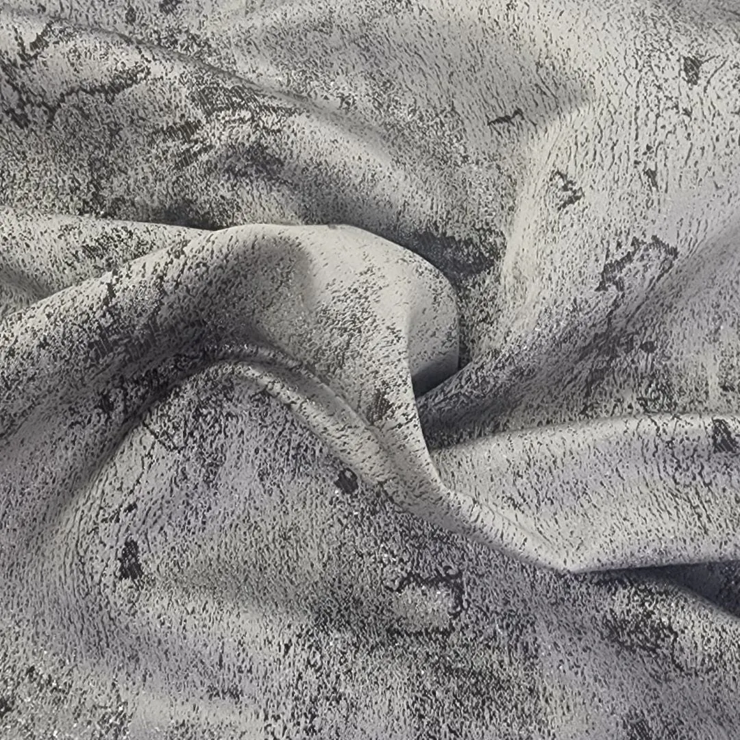 Marble Brocade Fabric Silver 150cm