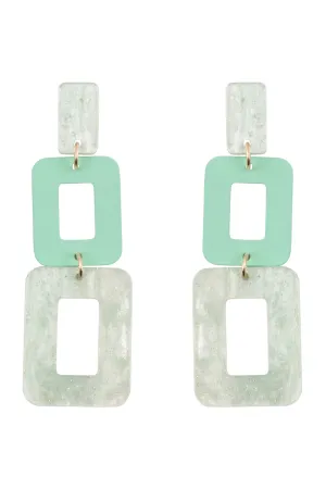 ME90799 - GLITTER SQUARE ACETATE DROP EARRINGS