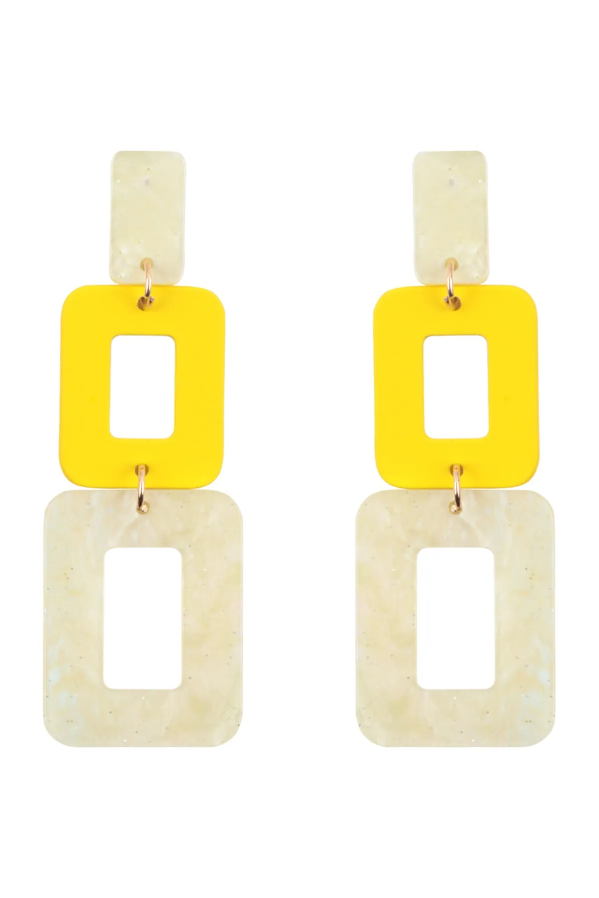 ME90799 - GLITTER SQUARE ACETATE DROP EARRINGS
