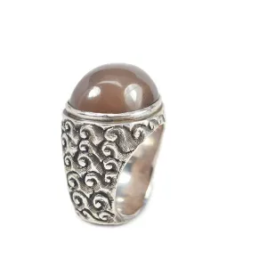 Mens Full Moon Wave Ring