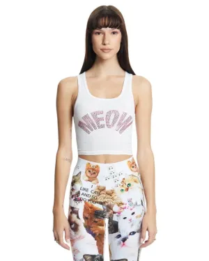Meow Rhinestone Baby Rib - Pink