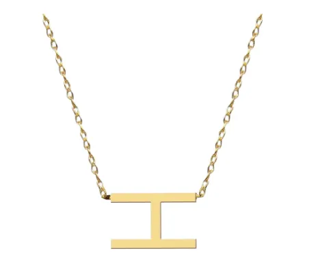 Metal Sideways Letter Necklace