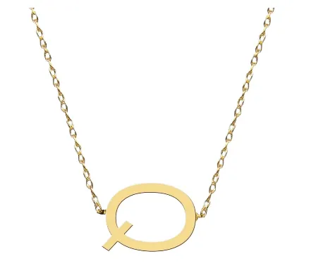 Metal Sideways Letter Necklace