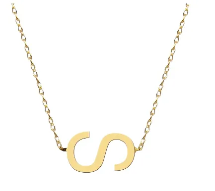 Metal Sideways Letter Necklace