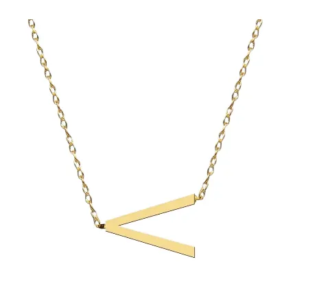 Metal Sideways Letter Necklace