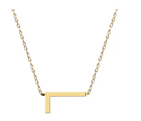Metal Sideways Letter Necklace