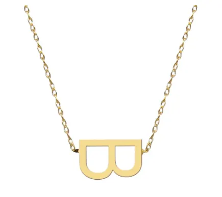 Metal Sideways Letter Necklace