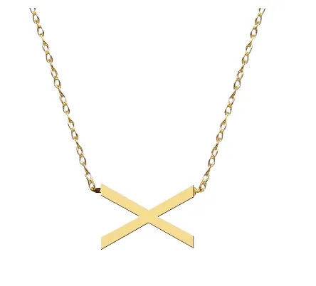Metal Sideways Letter Necklace