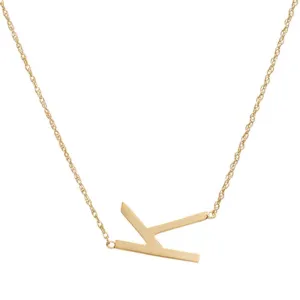 Metal Sideways Letter Necklace