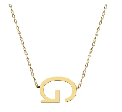 Metal Sideways Letter Necklace