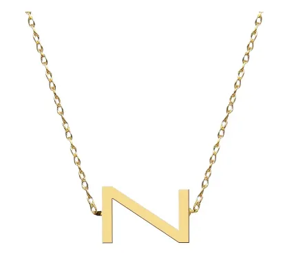 Metal Sideways Letter Necklace