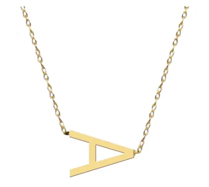 Metal Sideways Letter Necklace