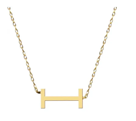 Metal Sideways Letter Necklace