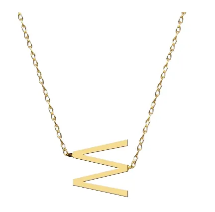 Metal Sideways Letter Necklace