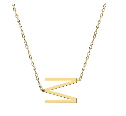 Metal Sideways Letter Necklace
