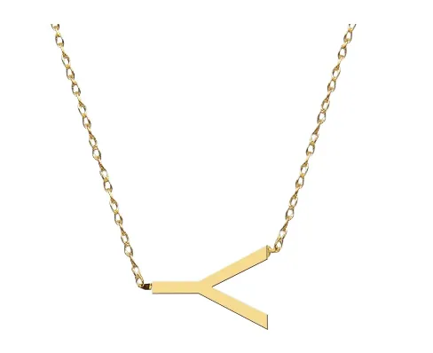 Metal Sideways Letter Necklace