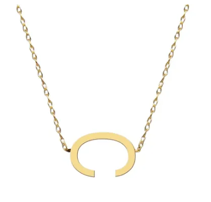 Metal Sideways Letter Necklace