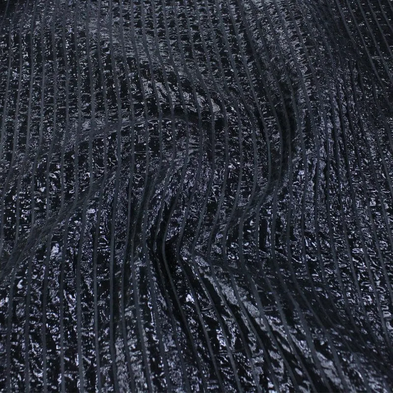 Metallic Foil Stripe Brocade Fabric 150cm