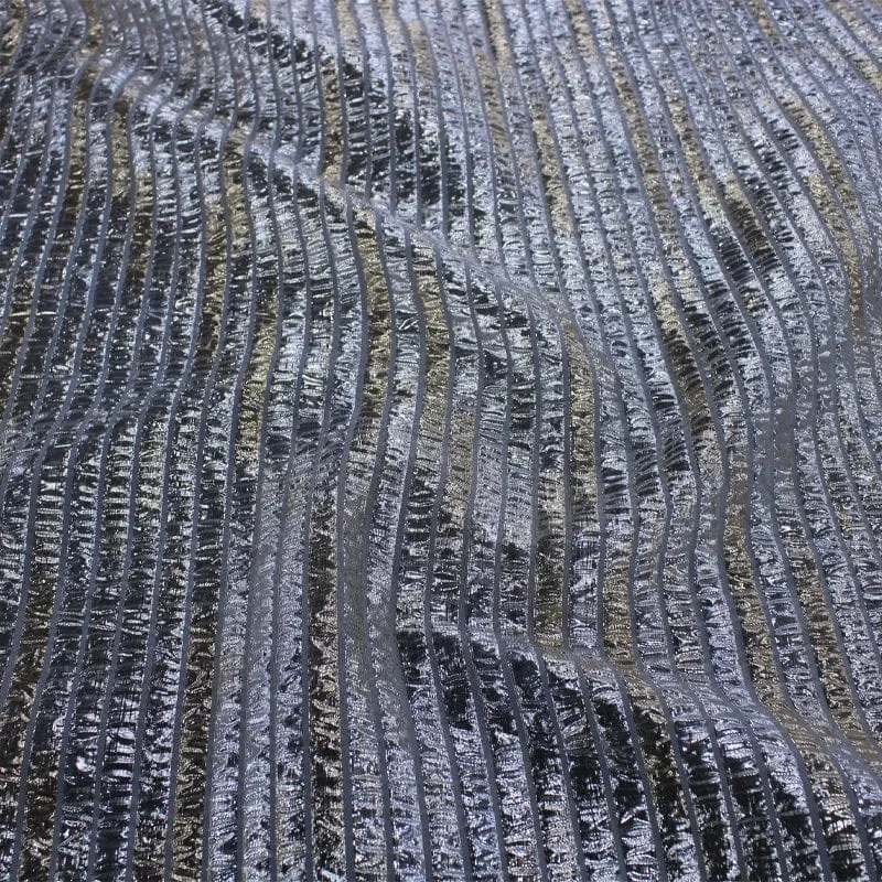 Metallic Foil Stripe Brocade Fabric 150cm