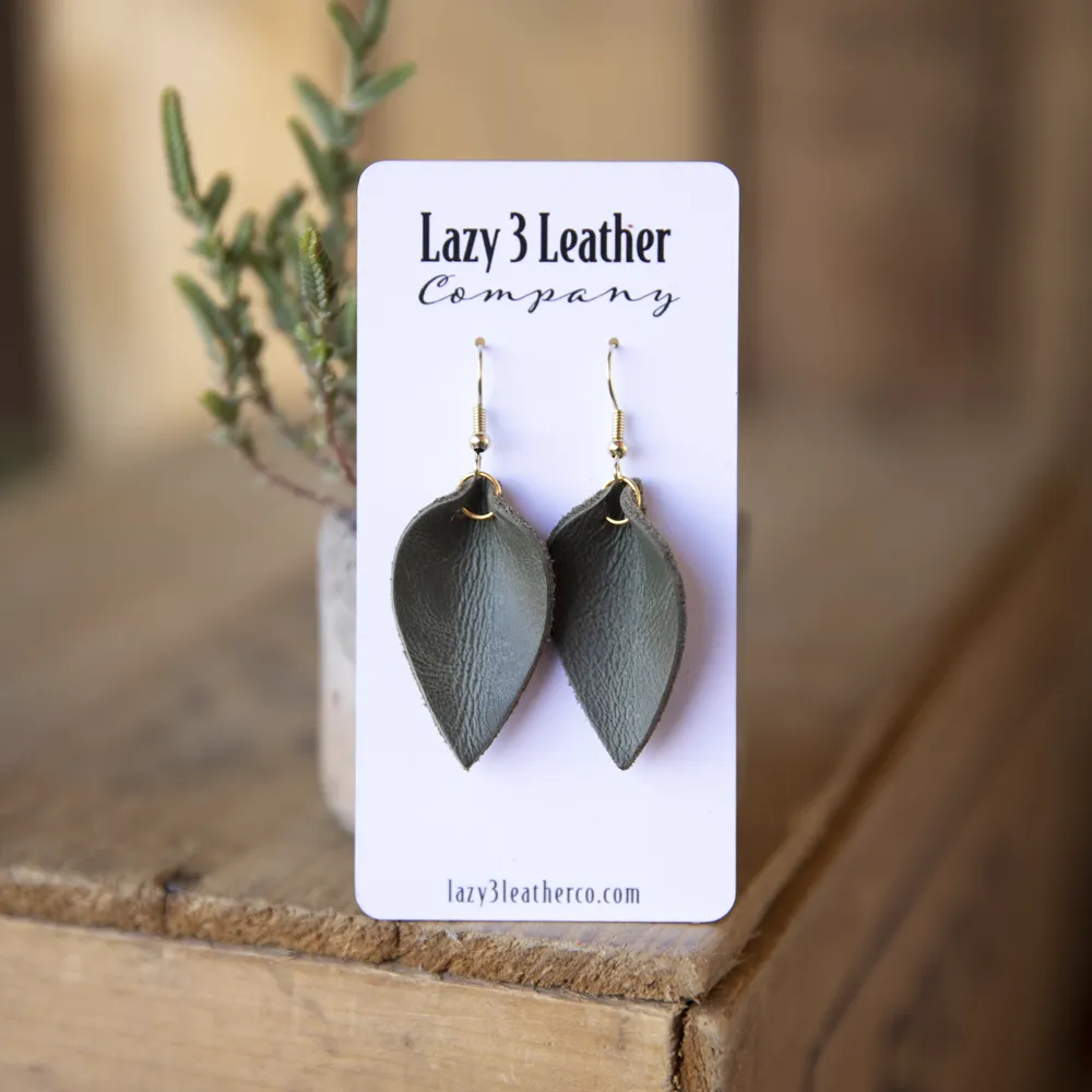 Mini Teardrop Leather Earring